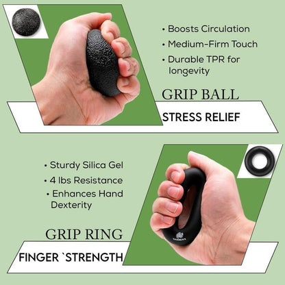 5 - Piece Hand Grip Kit for Forearm Exercises - FitSpectra