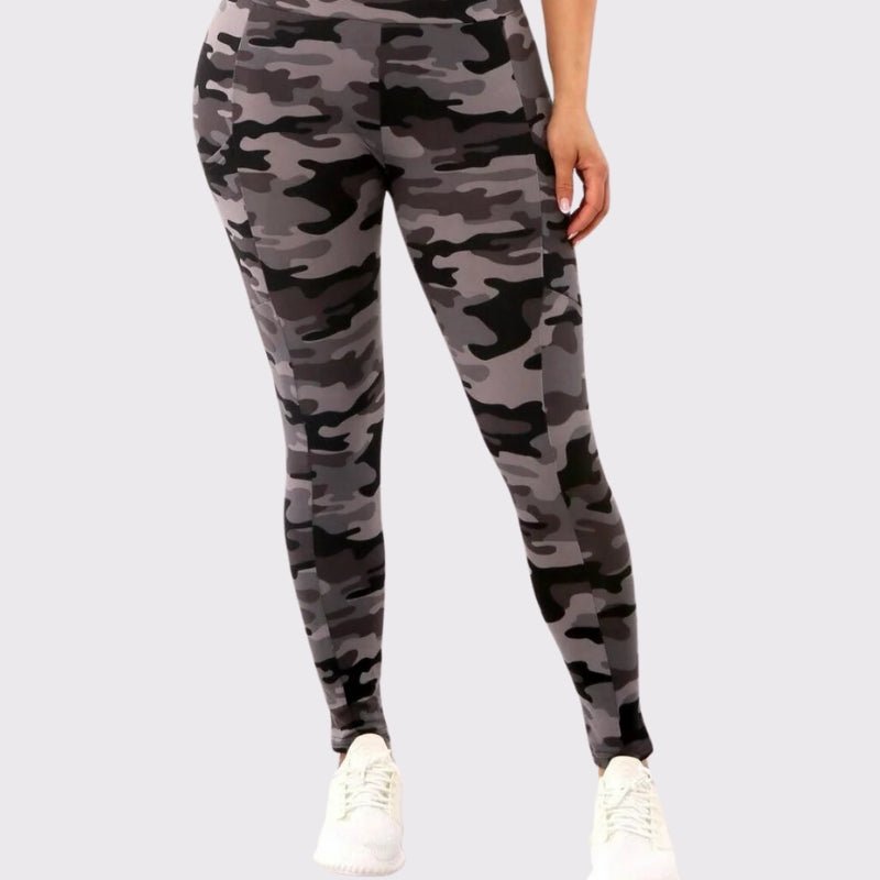 Camo Print High Waist Comfy Leggings - FitSpectra