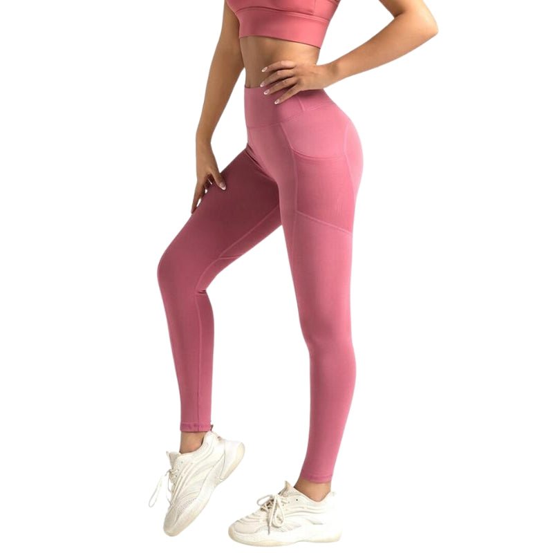 High Waist Pocket Sports Tummy Control Yoga Leggings - FitSpectra