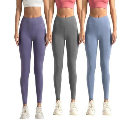 High Waist Pocket Sports Tummy Control Yoga Leggings - FitSpectra