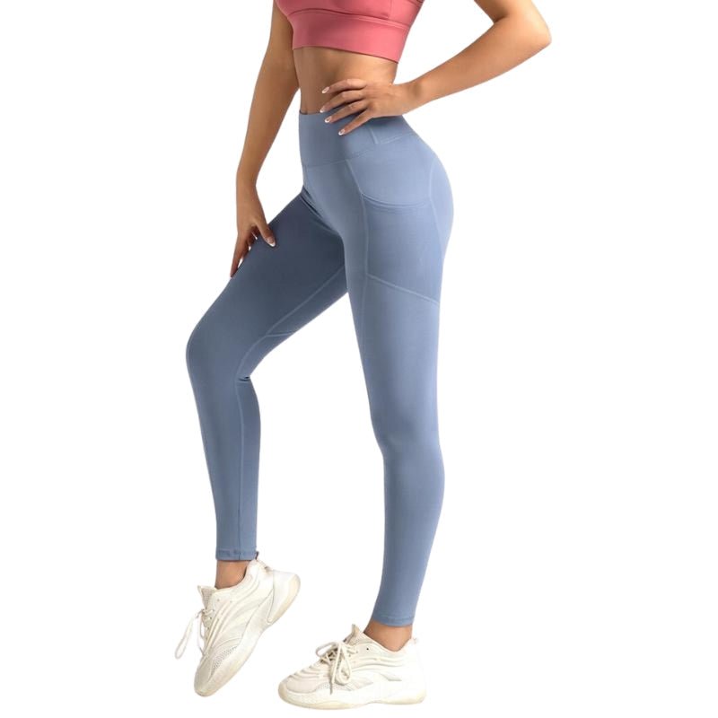 High Waist Pocket Sports Tummy Control Yoga Leggings - FitSpectra